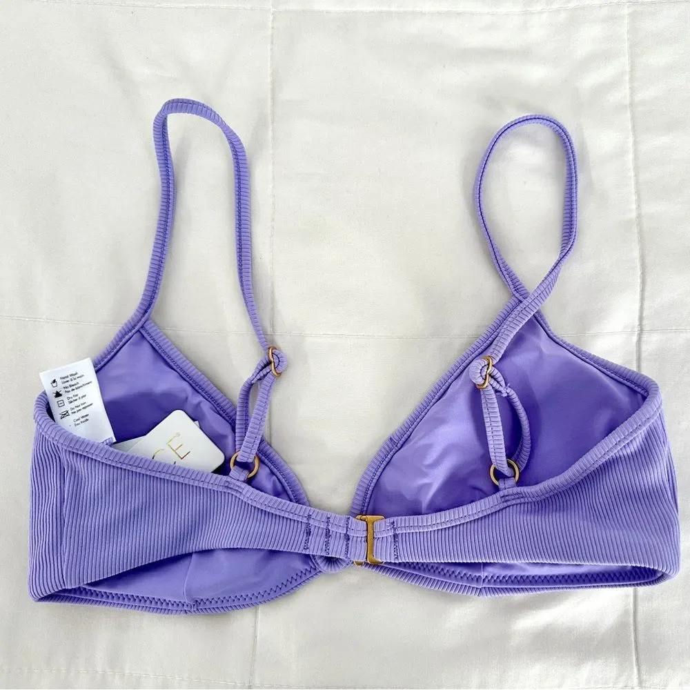 L*Space Helena Bikini Top Wisteria Ribbed Size M • NEW WITH TAGS •